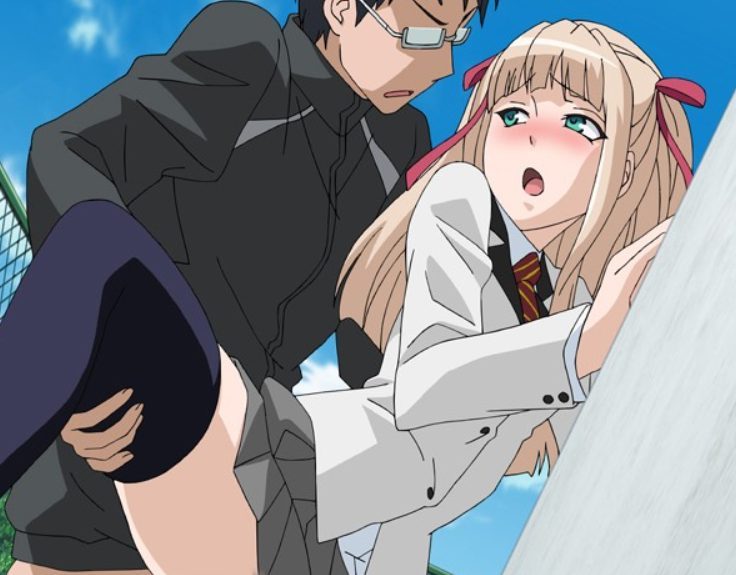 淫乱 ニーソックスの女子高生と先生が学校でsex ずらしハメしてぶっかけ エロアニメ エロアニ軍曹