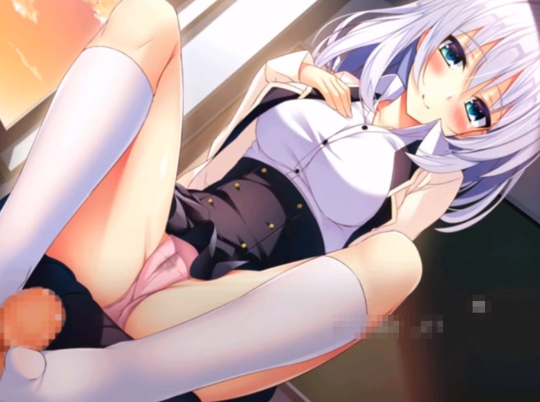 パンチラ パンツ見えてる 可愛い後輩jkが白ソックス履いた足でチンポをイカせる エロゲー エロアニ軍曹